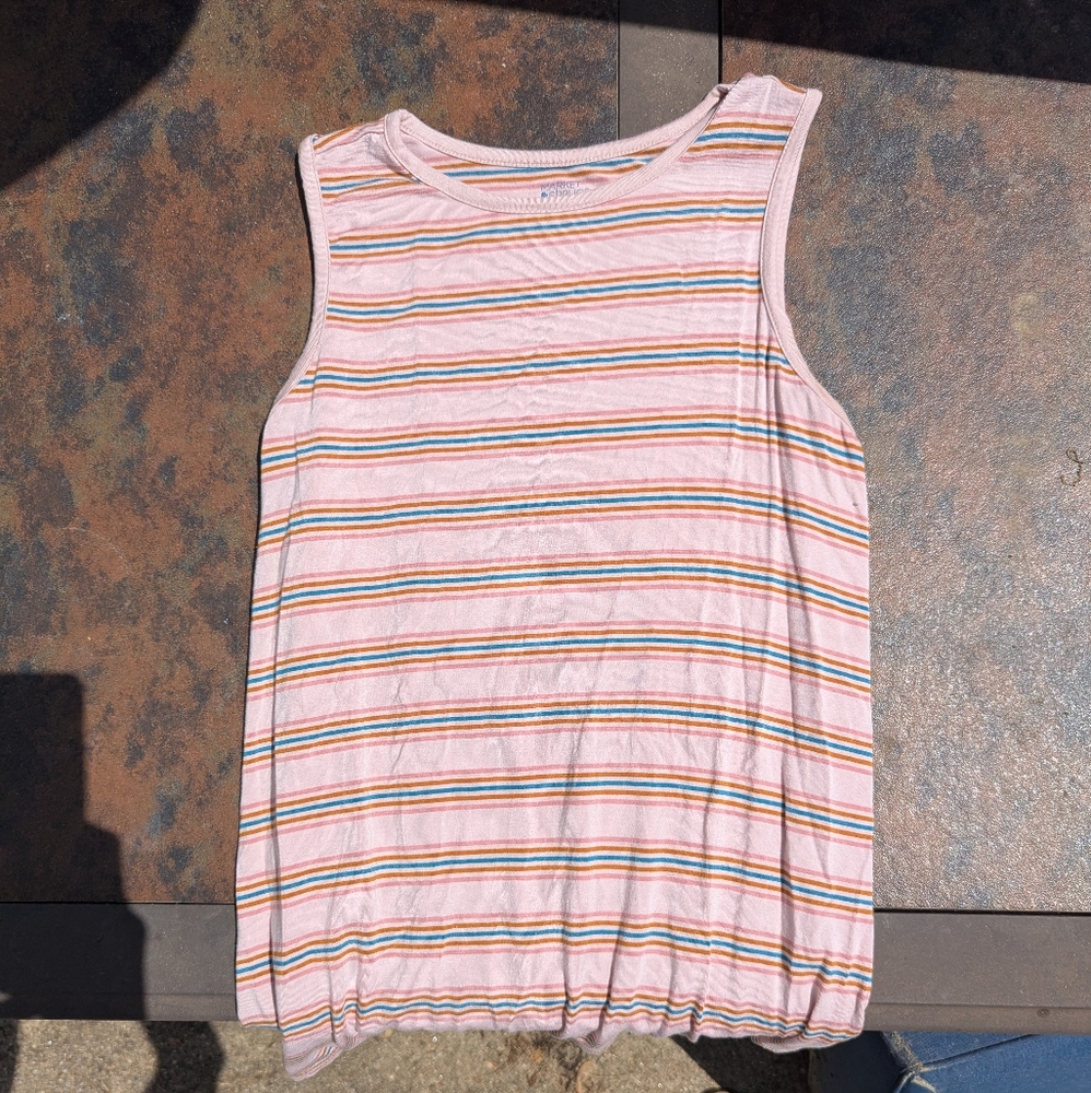 Market & Spruce Pink Striped Tank Top